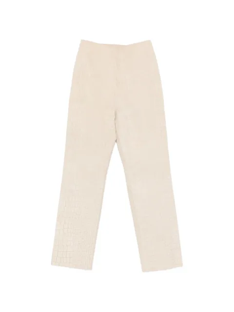 TOVE Tieve croc-effect trousers Neutrals TVQ024