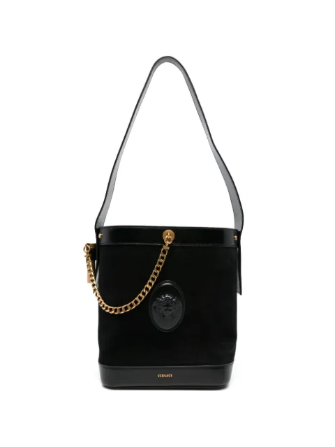 Versace chain-detail leather bucket bag Black 10234601A17850
