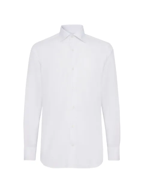 Boggi Milano windsor-collar cotton twill shirt White BO24C005101