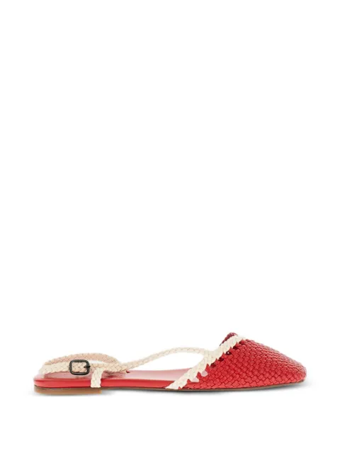 Hereu Rondaia woven buckle flat pumps Red RONDWFS25