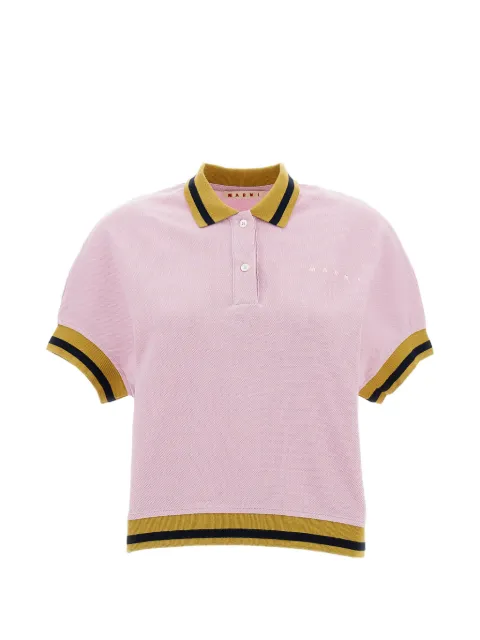 Marni striped buttoned polo top Pink THJE0389LSUTC599