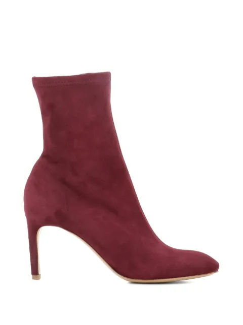 Del Carlo suede stiletto-heel ankle boots Red 12106