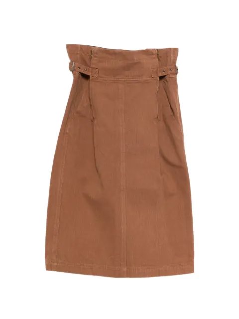 Issey Miyake Pre-Owned high-waist midi skirt Brown MIY1003
