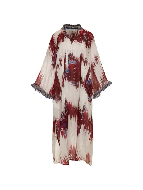Devotion Freesia patterned V-neck dress White 026324G