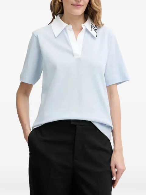Karl Lagerfeld signature-detail cotton polo shirt Blue A3W171131KZ
