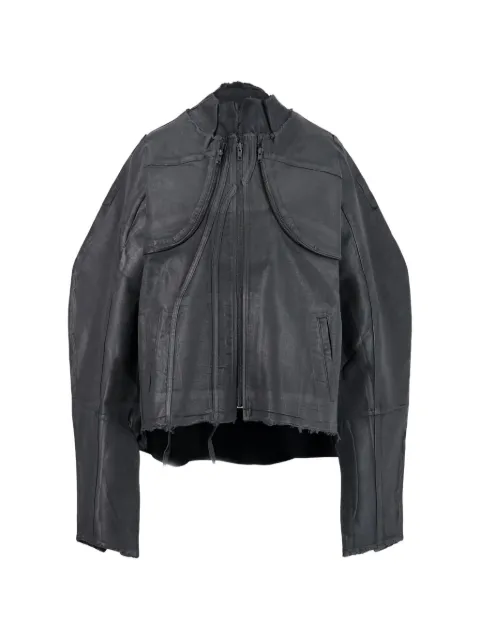 Ottolinger glazed-effect denim zip-up jacket Black 11770351701