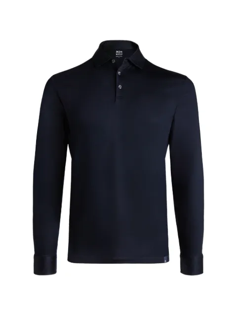 Boggi Milano long-sleeve cotton polo Blue BO25C005701