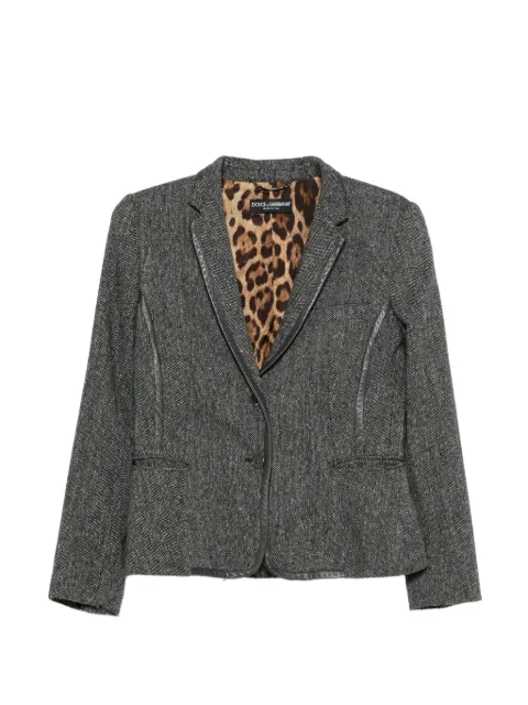 Dolce & Gabbana Pre-Owned lambskin trim jacket Grey HOLADG137