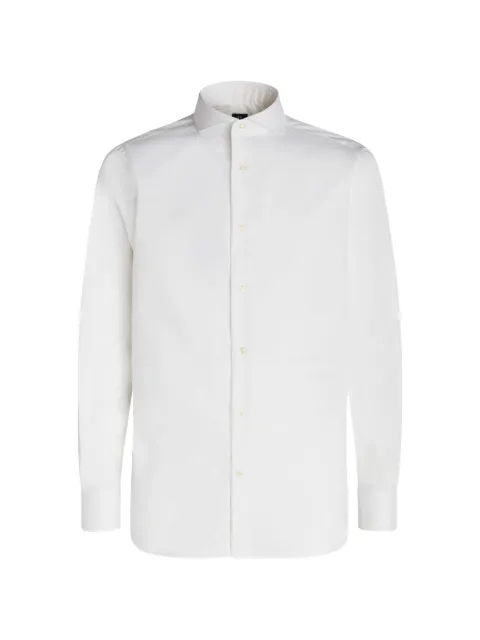 Boggi Milano naples-collar pinpoint shirt White BO24C004601