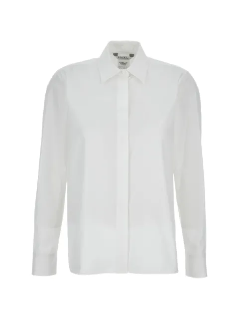 Max Mara long-sleeve logo-appliqué shirt White 2611111101600