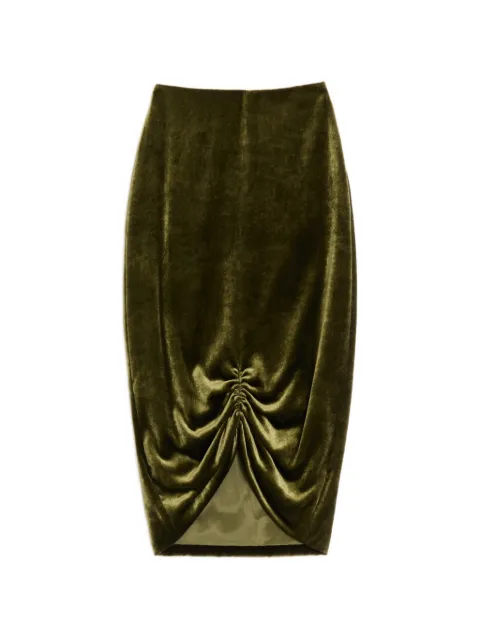Valentino Garavani velvet midi skirt Green BRAEZ5A64