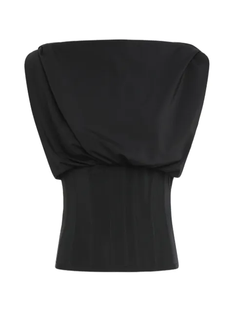 FROLOV draped-detail corset top Black 2109GNNTF24