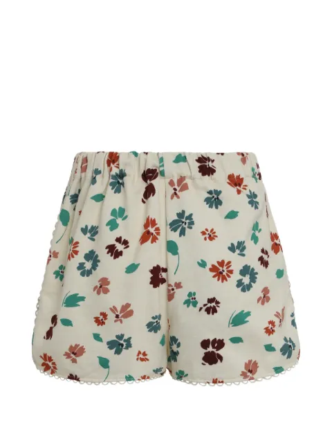 Kristina Ti floral-pattern cotton shorts Neutrals KSH0028TJ0028