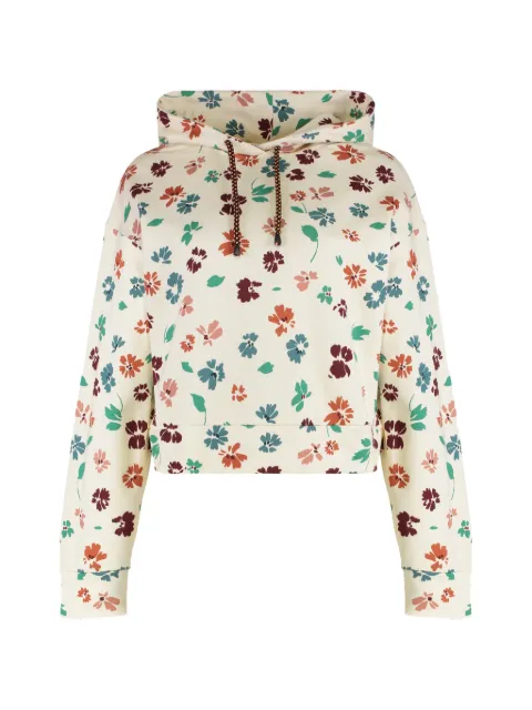 Kristina Ti floral-patterned cotton hoodie Neutrals KFE0029TJ0028