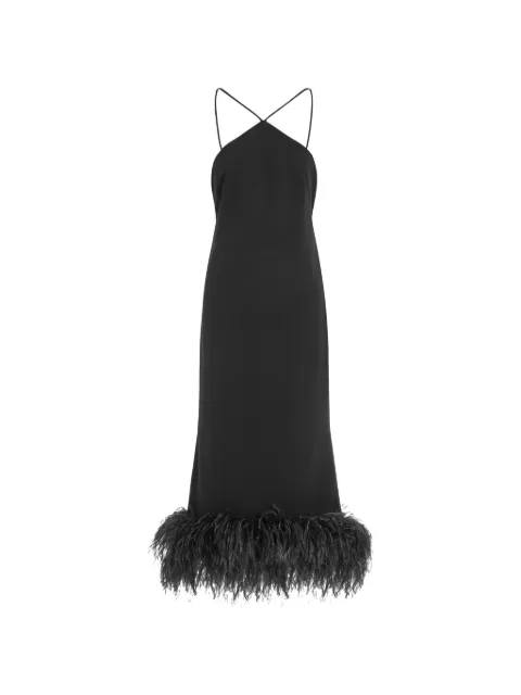 16Arlington Ade feather midi dress Black DMD701SS2601CREPE
