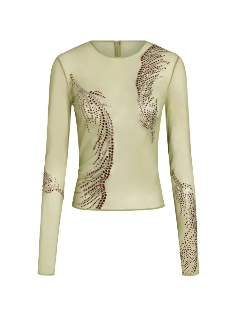 16Arlington Darwin mesh embellished top Brown T441SS2602MESHTRIFOGLIO