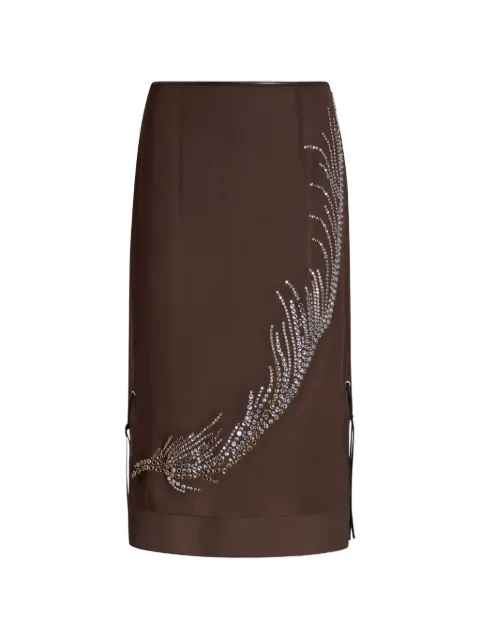 16Arlington Merrow embellished midi skirt Brown SMD197SS2601CHIFFON