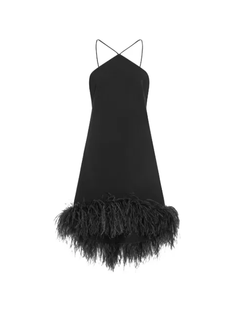 16Arlington Addy feather-trim mini dress Black DMN708SS2601CREPE