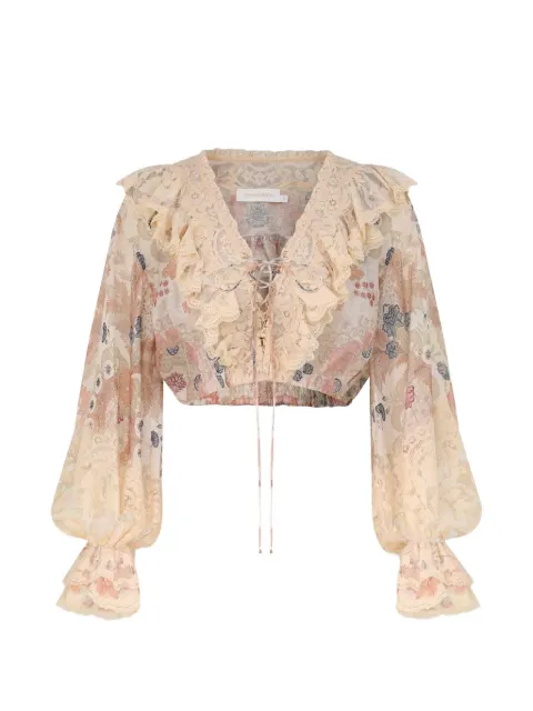 ZIMMERMANN Rebellion ruffled blouse Neutrals 7117TC261