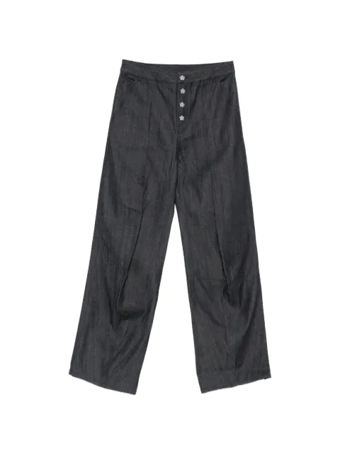 Cecilie Bahnsen flower-button jeans Blue 25RTW18005