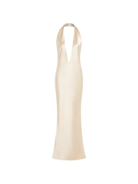 16Arlington Maren plunging neck dress Neutrals G120SS2601SATINSABBIA