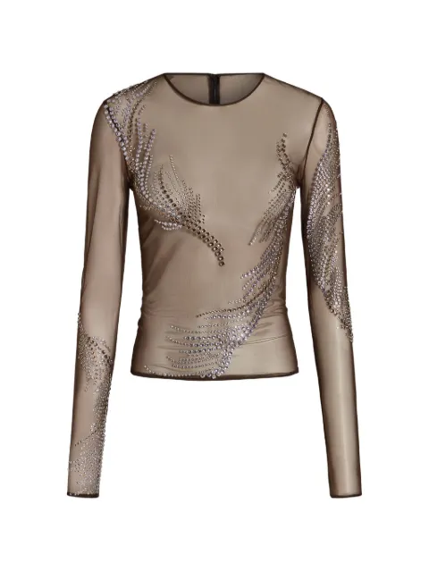 16Arlington Darwin embellished top Brown T441SS2601MESH