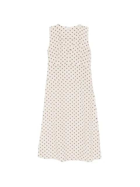 P.A.R.O.S.H. polka-dot sleeveless midi dress Neutrals SBILLOD726132