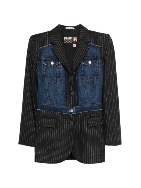 Jean Paul Gaultier Pre-Owned denim pinstripe blazer Black HOLAJPG170