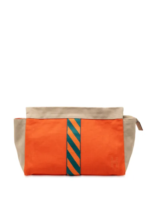 Hermès Pre-Owned 2021-2024 Canvas Jimetou Jumping Case clutch bag Brown YG01SAHGSNP6EQCI