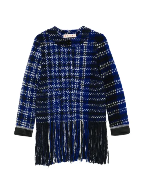Marni Pre-Owned fringed-detail jacket Blue HOLAMAR102