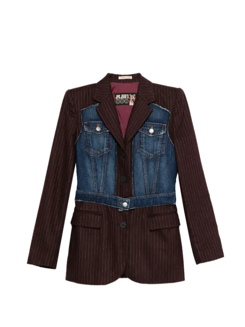 Jean Paul Gaultier Pre-Owned pinstripe denim blazer Brown HOLAJPG171