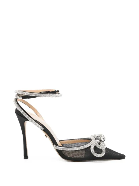 MACH & MACH Double Bow ankle-strap heeled pumps Black R26S1130110NETBLK