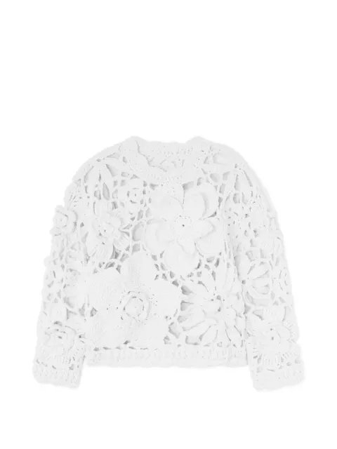 GANNI hand crochet crewneck in white White A1070274