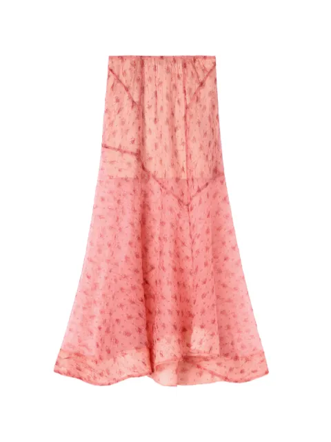 GANNI skirt in printed shibori organza Pink A1090189