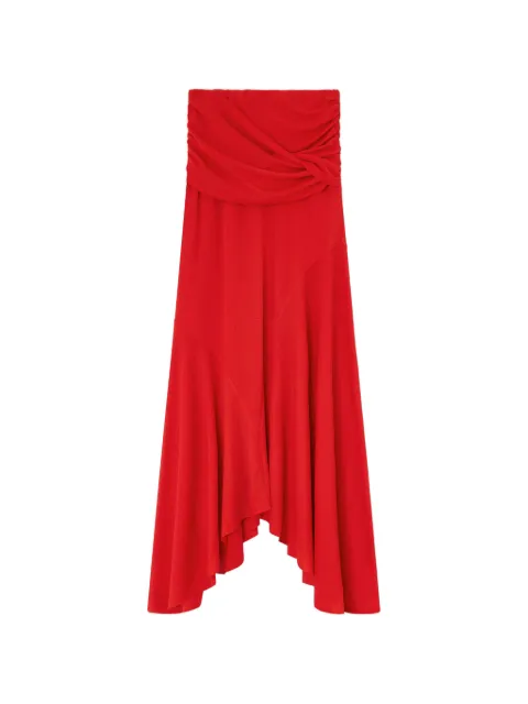GANNI twist-detail maxi skirt Red A1090212