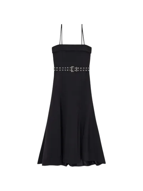 GANNI belted midi dress Black A1030559
