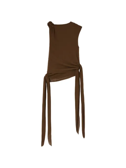 GANNI top in marl mesh Brown A1040289