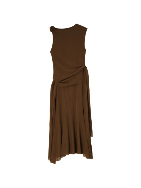 GANNI long dress in marl mesh Brown A1030487