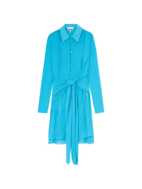 GANNI short dress in marl mesh Blue A1030222