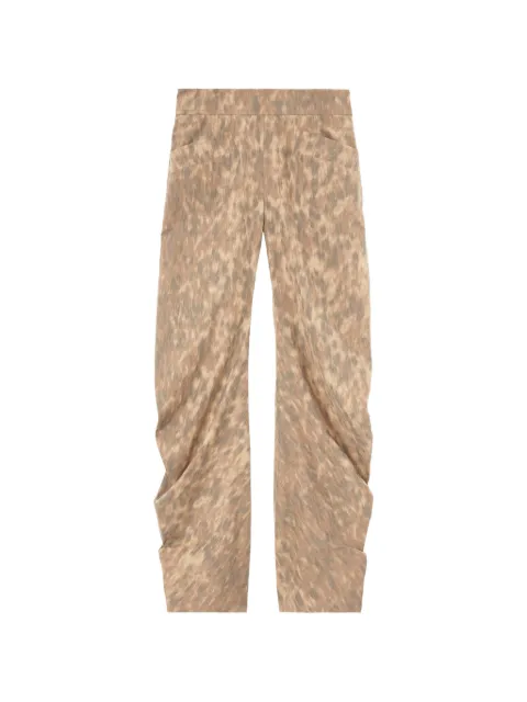 GANNI pants in printed cotton Neutrals A1080153