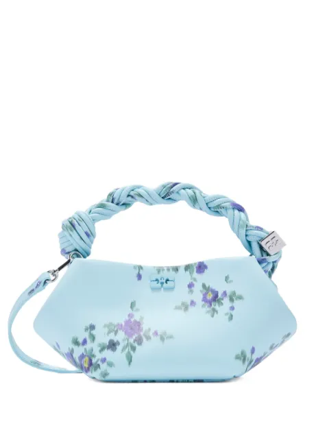 GANNI mini Bou Bag floral-print crossbody bag Blue B2100142