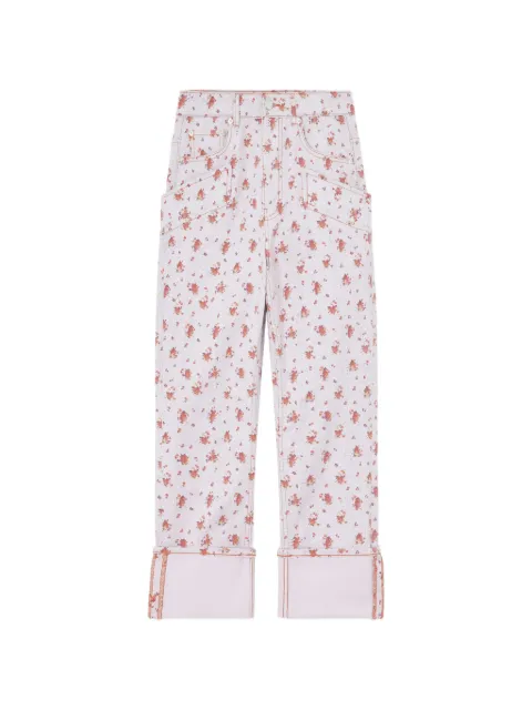 GANNI capri slim jeans in printed denim Neutrals A1100185
