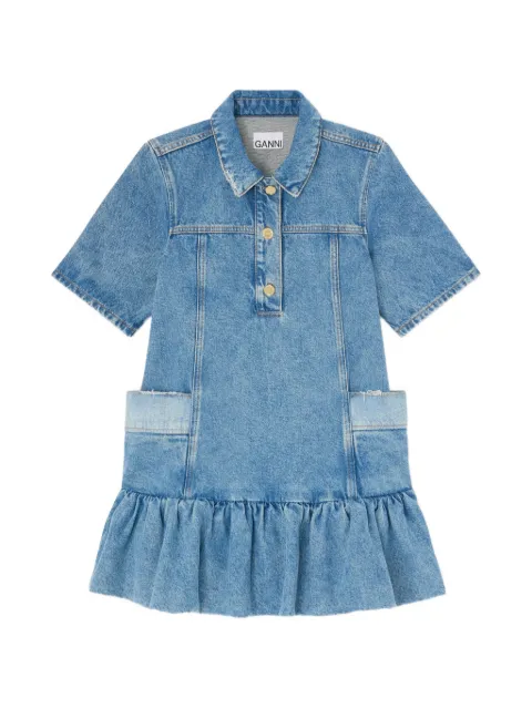 GANNI dress in patchwork denim Blue A1030482