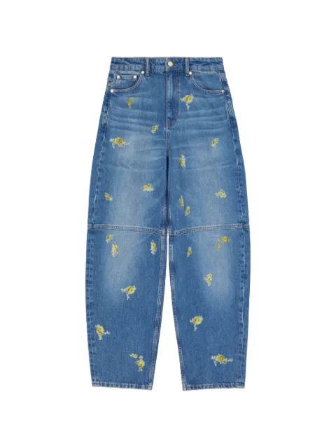 GANNI stary jeans in printed denim Blue A1100181