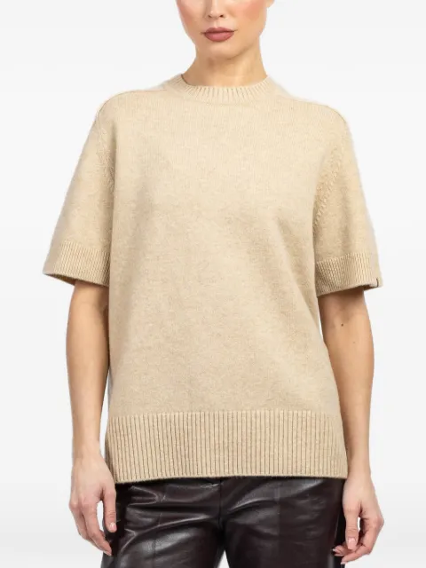 extreme cashmere short-sleeve ribbed sweater Neutrals 45401601TU