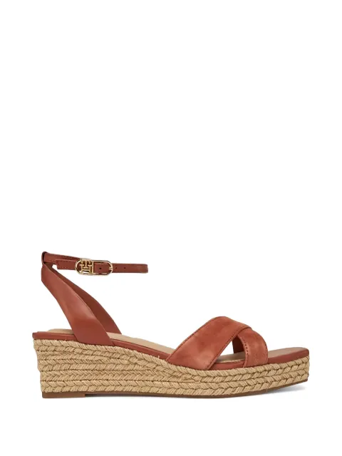 Tommy Hilfiger cross-strap wedged espadrilles Brown FW0FW08804