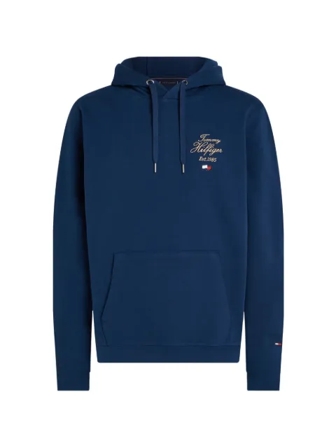 Tommy Hilfiger logo-embroidered drawstring hoodie Blue FMW0MW37475