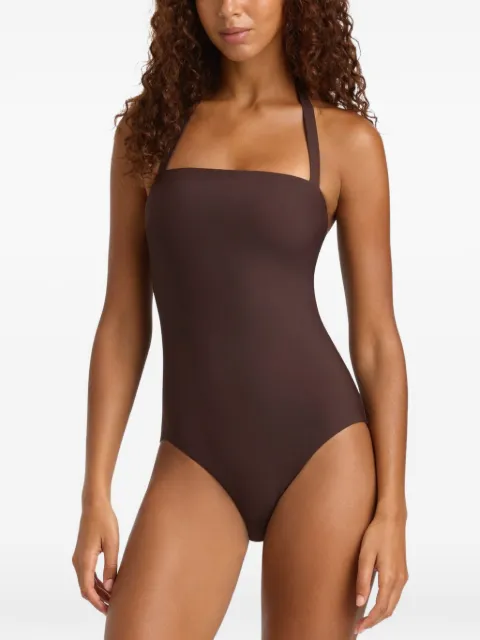 BONDI BORN Evelyn halterneck swimsuit Brown SIM054S