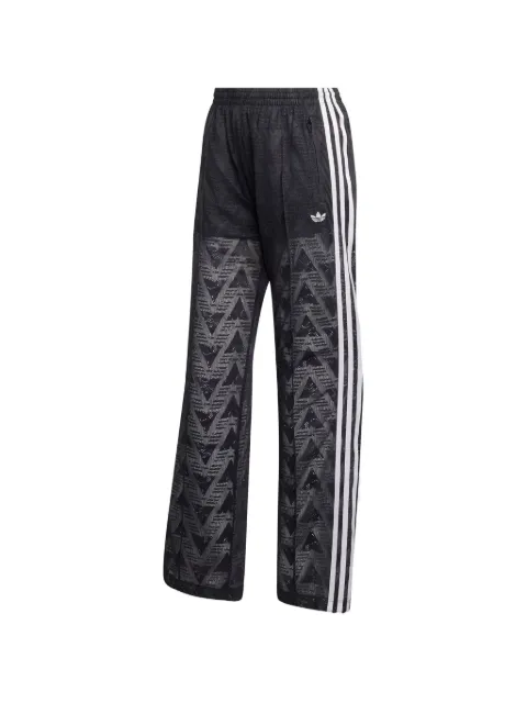 adidas stripe patterned track pants Black KD0346
