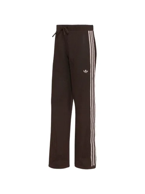 adidas crochet-knit side-stripe trousers Brown KE0201